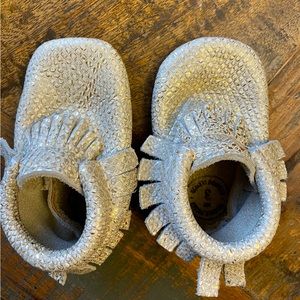 Freshly Picked metallic snakeskin moccasins size 3 -NEVER WORN